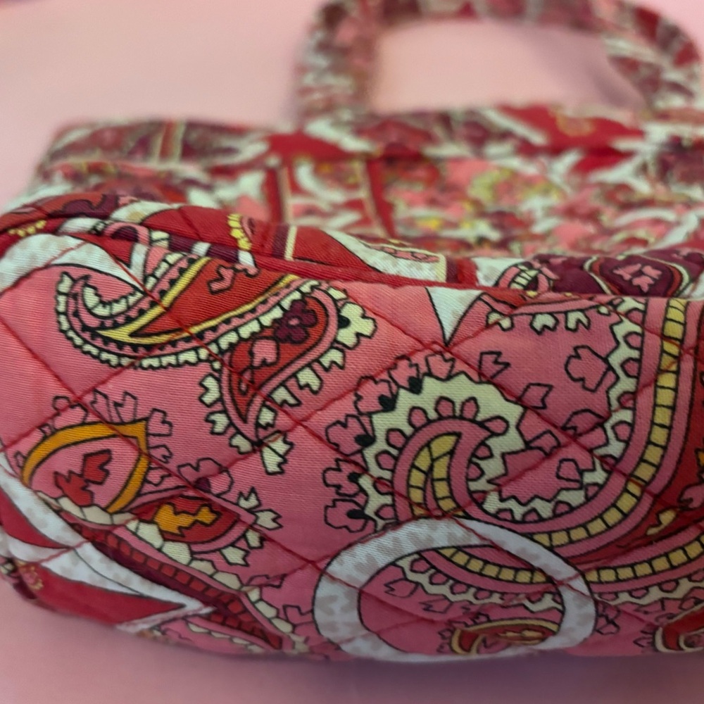 Vera Bradley Rosie Posie Red Pink Small Tote Bag / Shoulder Purse with Pockets - Picture 15 of 15
